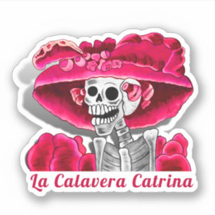 Pegatina Calavera Red Dia De Los Muertos