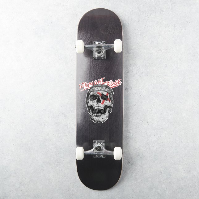 Pegatina Calavera Straight Edge (Monopatín)