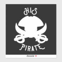 Calavera y huesos cruzados pirata con espada Pegat