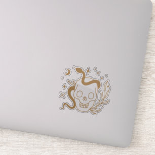 Pegatina Calavera y serpiente