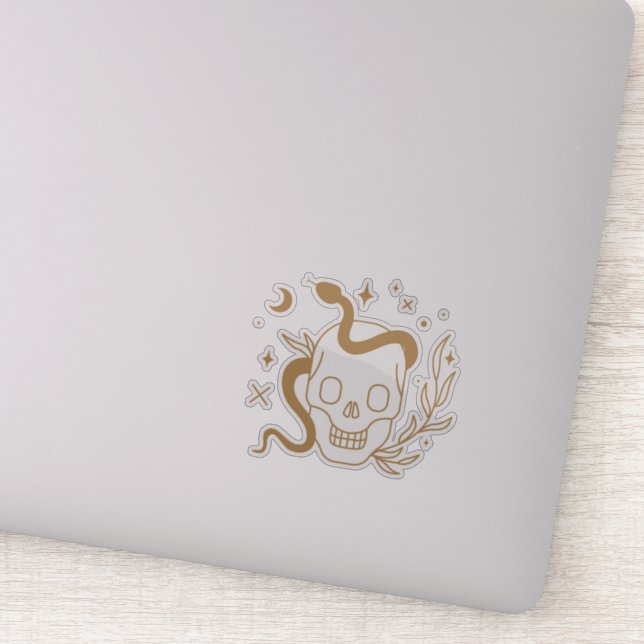 Pegatina Calavera y serpiente (Detalle)