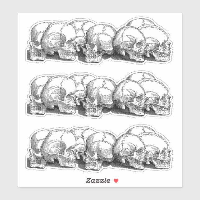 Pegatina +|| Calaveras antiguas ||+ (Hoja)