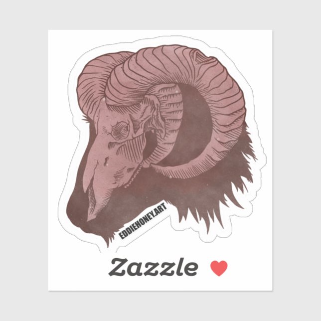 Pegatina Calaveras - Cabra (Hoja)