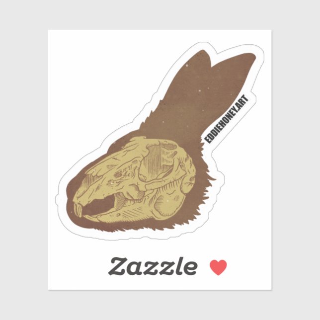 Pegatina Calaveras - Conejo (Hoja)