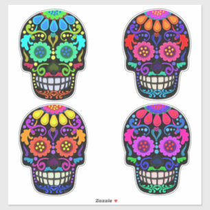 Pegatina Calaveras de azúcar   Día de los Muertos   Tamaño 