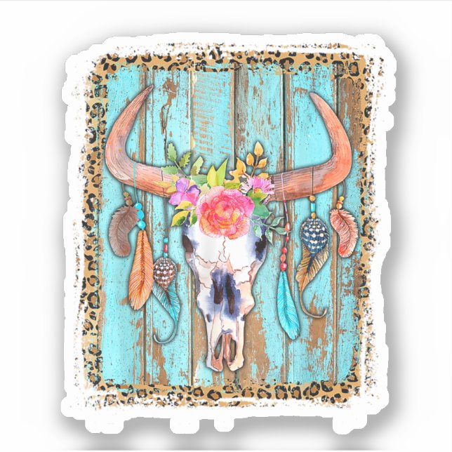 Pegatina Calaveras De Vaca Para La Impresión De Leopardo Fe (Anverso)