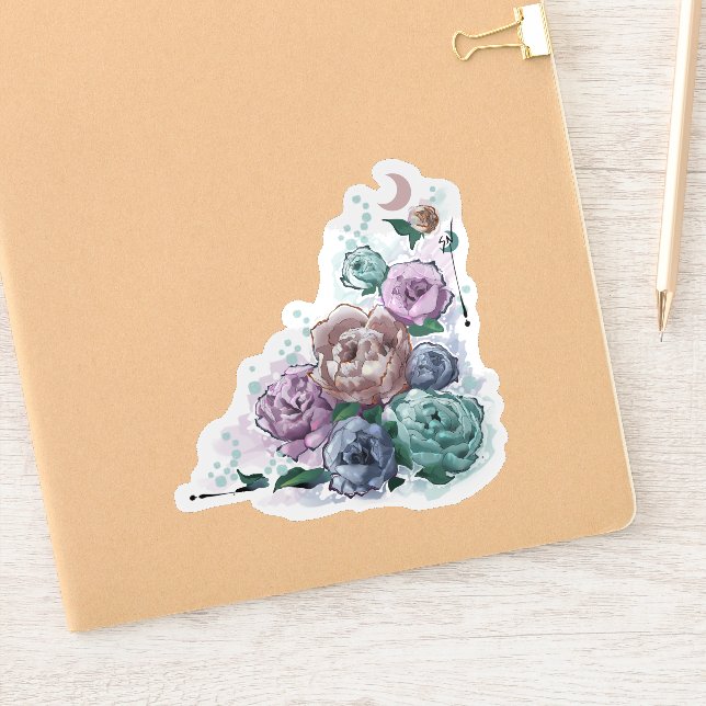 Pegatina Calcomanía✩Dibujos™ | Peonía (Cuaderno)