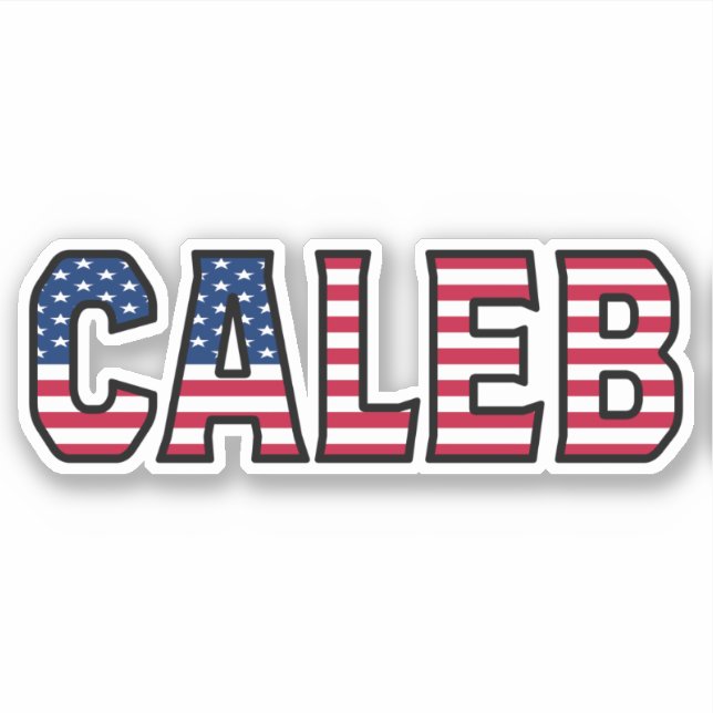 Pegatina Caleb Name Vorname USA Sticker Stickerset (Anverso)