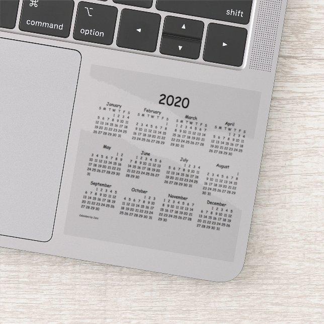 Pegatina Calendario 2020 de Janz Comic Sans Transparent (Detalle)