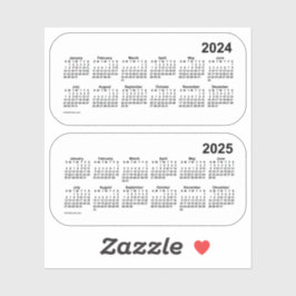 Pegatina Calendario 2024 transparente 2025, de Janz