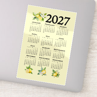 Pegatina Calendario 2027 al estilo italiano Limones Amarill
