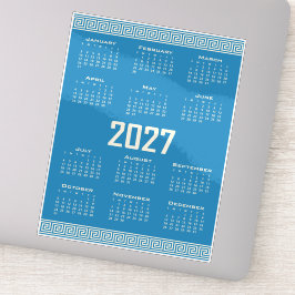 Pegatina Calendario 2027, Fret Griego, Cosmic Latte sobre A