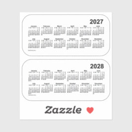 Pegatina Calendario 2027 transparente 2028, de Janz