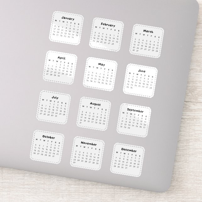 Pegatina Calendario Arcoíris 2026 (Detalle)