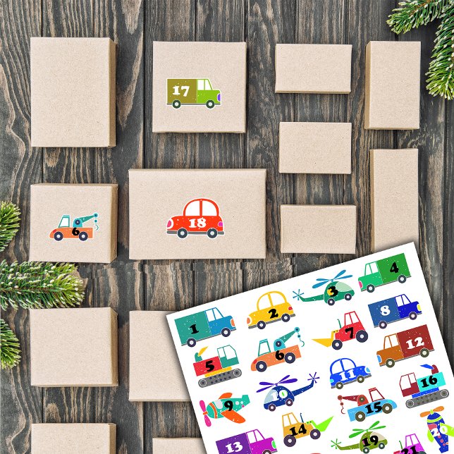 Pegatina Calendario de Adviento de Transporte de Navidad (Subido por el creador)