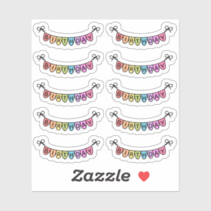 Pegatina Calendario de banners de Happy Birday Reminder Bun