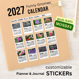 Pegatina Calendario de Fotos de Flores 2027 con Stickers de
