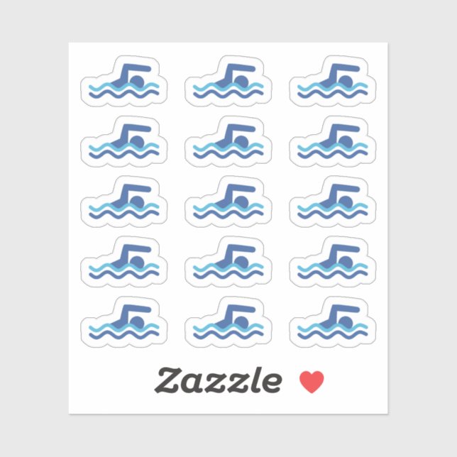 Pegatina Calendario de nadadores para el día de natación Pl (Hoja)