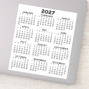 Pegatina Calendario de vista de año completo - Mínimo básic