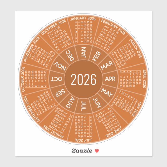 Pegatina Calendario del Círculo 2026 - Tonos modernos - Ter (Hoja)