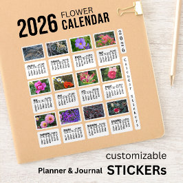 Pegatina Calendario Floral de vinilo cortado personalizado 
