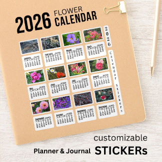 Pegatina Calendario Floral de vinilo cortado personalizado