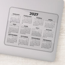 Calendario Horizontal Portátil Año Completo 2027