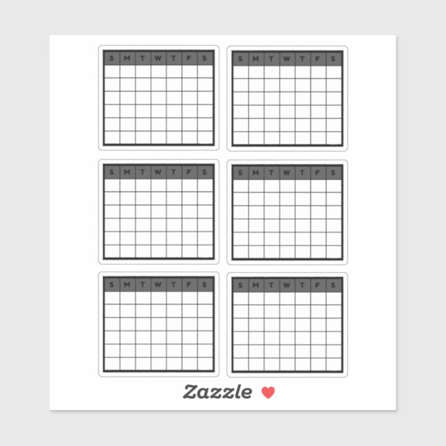 Pegatina Calendario mensual (Hoja)