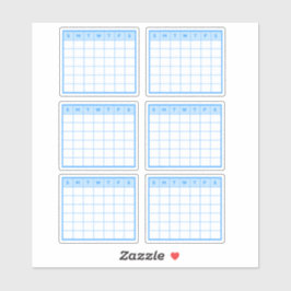 Pegatina Calendario mensual azul