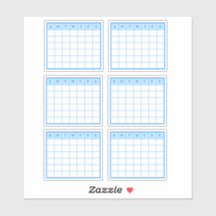 Pegatina Calendario mensual azul