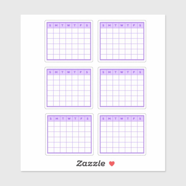 Pegatina Calendario mensual púrpura (Hoja)