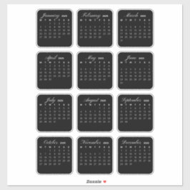 Pegatina Calendario Minimalista simple 2025 Mensual