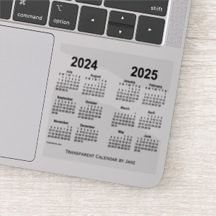 Pegatina Calendario transparente 2024-2025, por Janz