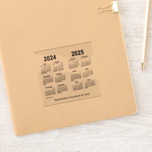 Pegatina Calendario transparente 2024-2025, por Janz