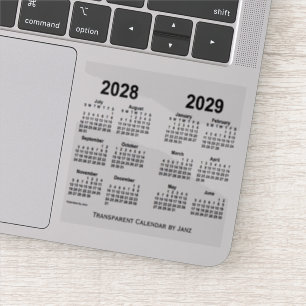 Pegatina Calendario transparente 2028-2029, por Janz