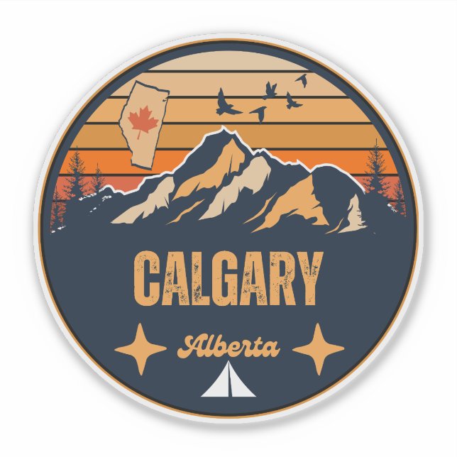 Pegatina Calgary, Alberta (Anverso)