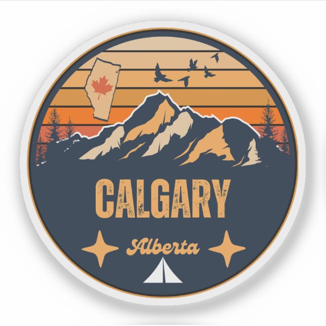 Pegatina Calgary, Alberta (Anverso)