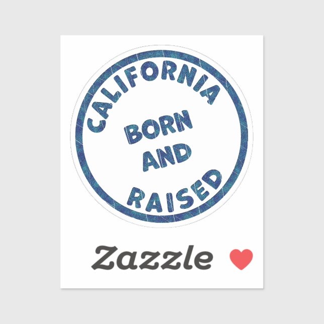 Pegatina California Born and Raised Illustration (Hoja)