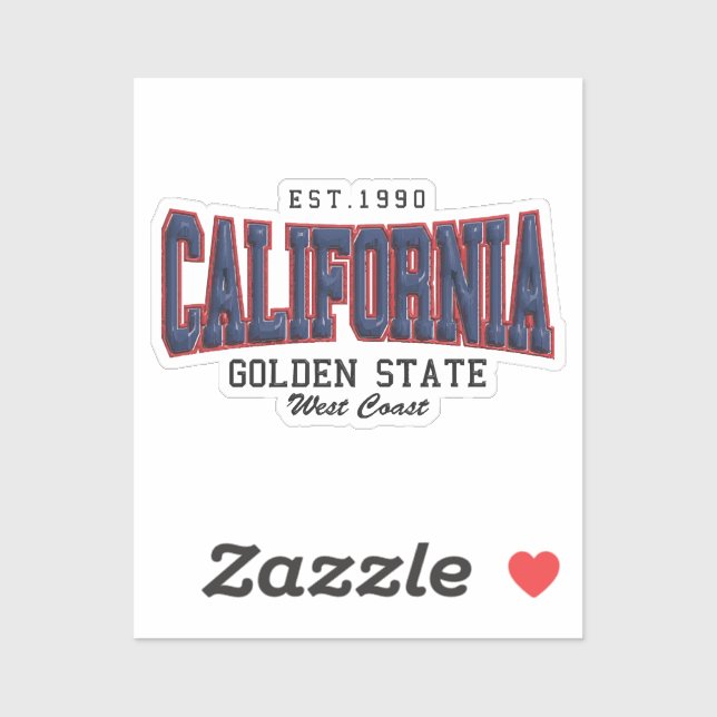 Pegatina California en 3D (Hoja)