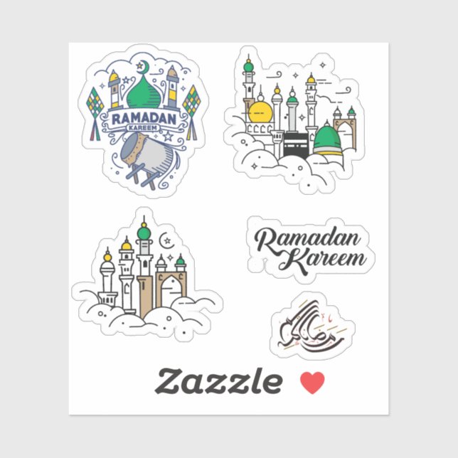 Pegatina Caligrafía árabe Ramadan Kareem (Hoja)