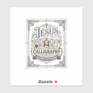 Pegatina Caligrafía de Jesús Letra Sagrada Caligrafía de Je