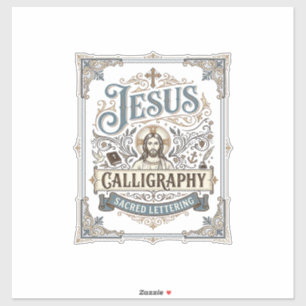 Pegatina Caligrafía de Jesús Letra Sagrada Caligrafía de Je