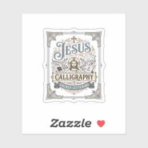 Pegatina Caligrafía de Jesús Letra Sagrada Caligrafía de Je