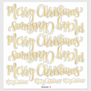 Pegatina Caligrafía de oro escribe Feliz Navidad Clara Sti
