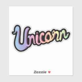 Pegatina Caligrafía manuscrita de unicornio