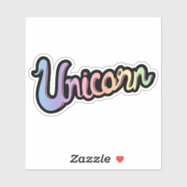 Pegatina Caligrafía manuscrita de unicornio