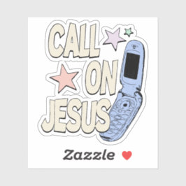 Pegatina Call on Jesus – Retro Faith Design