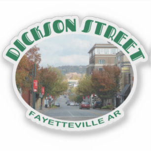Pegatina Calle Fayetteville Arkansas Dickson con foto