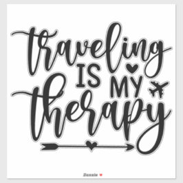 Pegatina Calligrafía de citas de viajes divertidas estética
