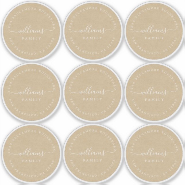 Pegatina Calligrafía de personalizable Kraft 6 cm 2,36 pulg (Anverso)